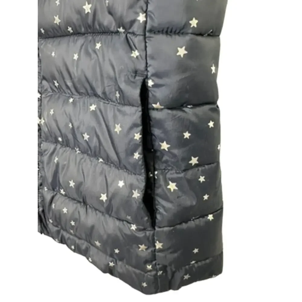 Gap Primaloft Lightweight Navy Blue Silver Star Print Puffer Vest Girl's Medium
